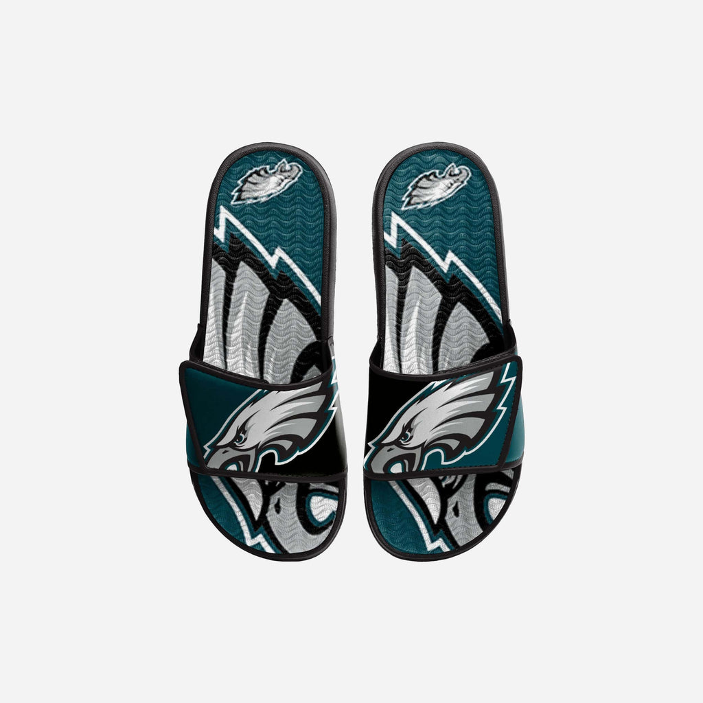 Philadelphia Eagles Youth Colorblock Big Logo Gel Slide FOCO S - FOCO.com