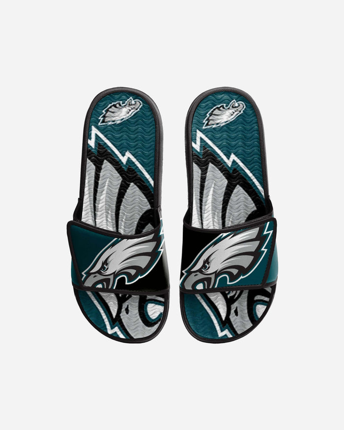 Philadelphia Eagles Youth Colorblock Big Logo Gel Slide FOCO S - FOCO.com