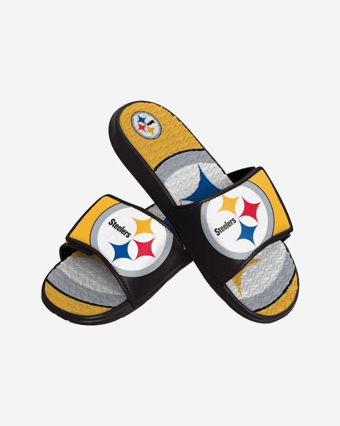 Pittsburgh Steelers Youth Colorblock Big Logo Gel Slide FOCO - FOCO.com