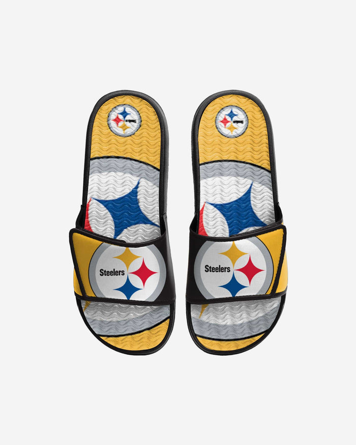 Pittsburgh Steelers Youth Colorblock Big Logo Gel Slide FOCO S - FOCO.com