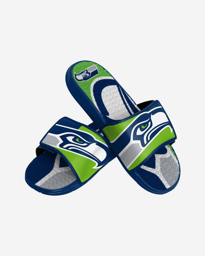 Seattle Seahawks Youth Colorblock Big Logo Gel Slide FOCO - FOCO.com