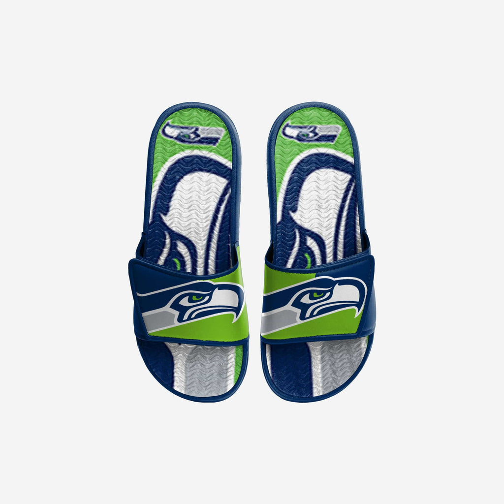 Seattle Seahawks Youth Colorblock Big Logo Gel Slide FOCO S - FOCO.com