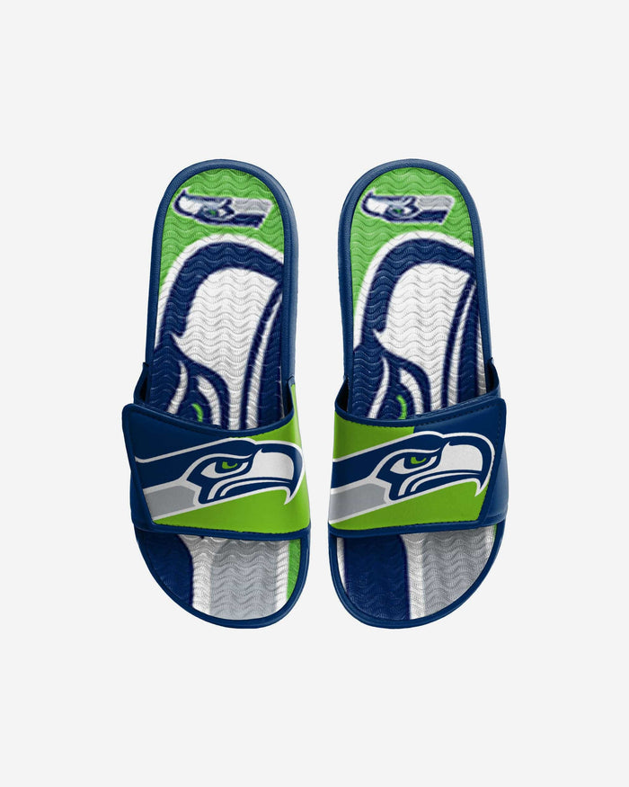 Seattle Seahawks Youth Colorblock Big Logo Gel Slide FOCO S - FOCO.com