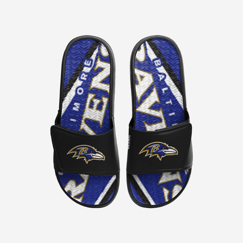 Baltimore Ravens Bold Wordmark Gel Slide FOCO S - FOCO.com