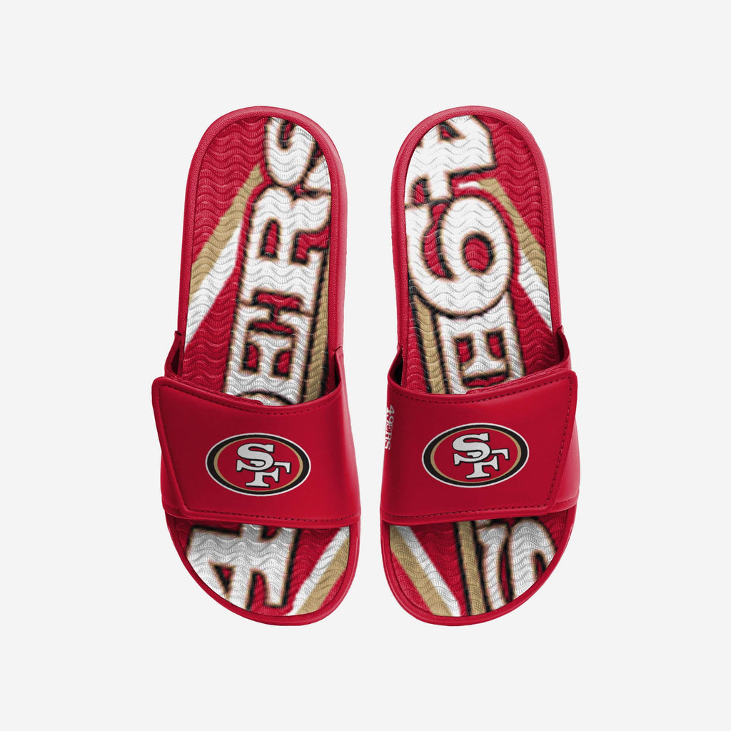 San Francisco 49ers Bold Wordmark Gel Slide FOCO S - FOCO.com