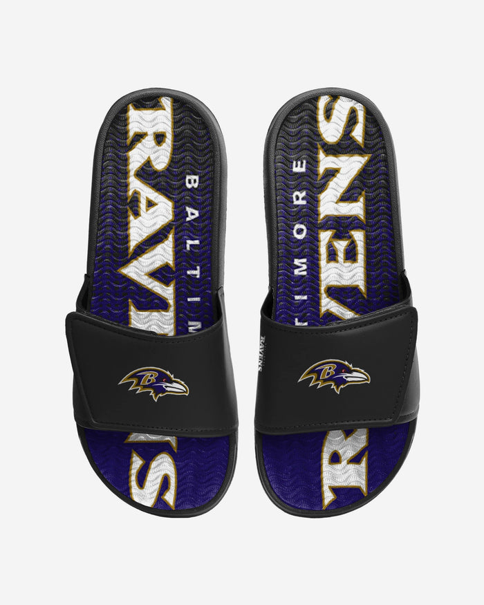 Baltimore Ravens Gradient Wordmark Gel Slide FOCO S - FOCO.com