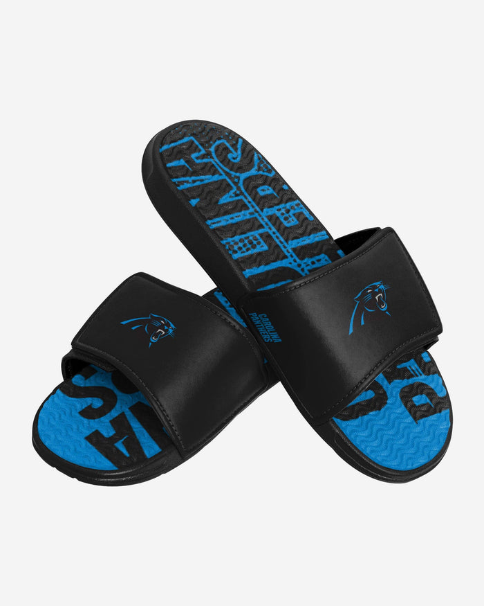 Carolina Panthers Gradient Wordmark Gel Slide FOCO - FOCO.com