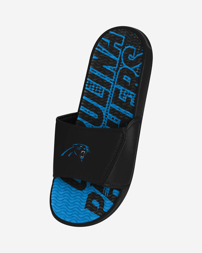 Carolina Panthers Gradient Wordmark Gel Slide FOCO - FOCO.com