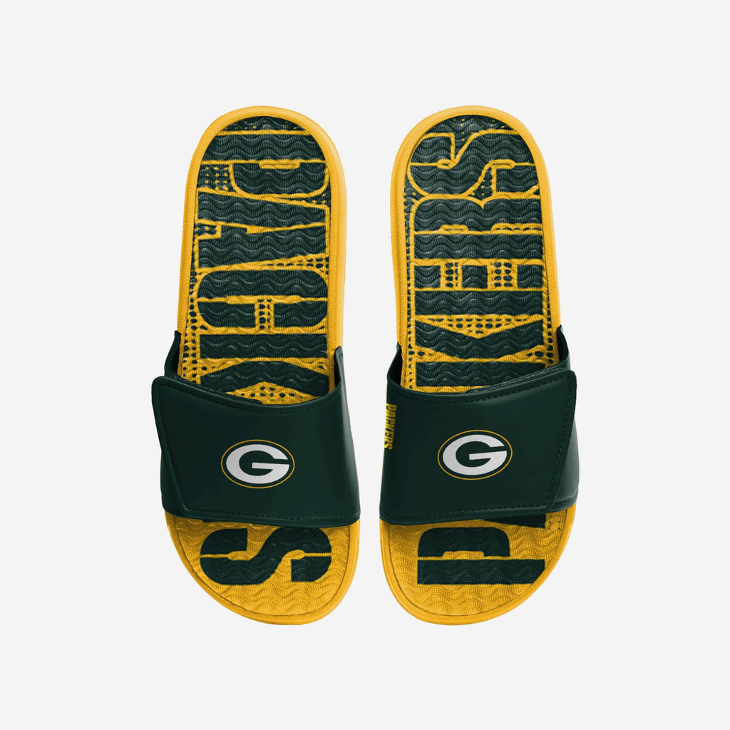 Green Bay Packers Gradient Wordmark Gel Slide FOCO S - FOCO.com