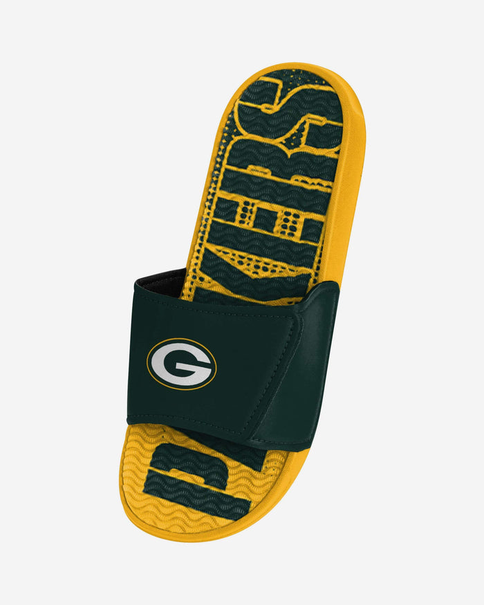 Green Bay Packers Gradient Wordmark Gel Slide FOCO - FOCO.com