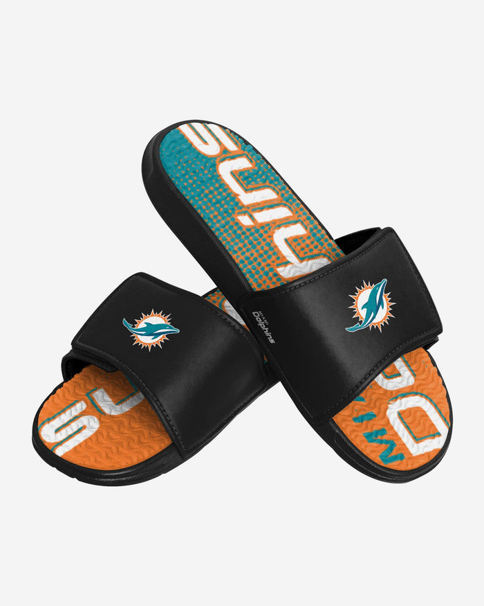 Miami Dolphins Gradient Wordmark Gel Slide FOCO - FOCO.com