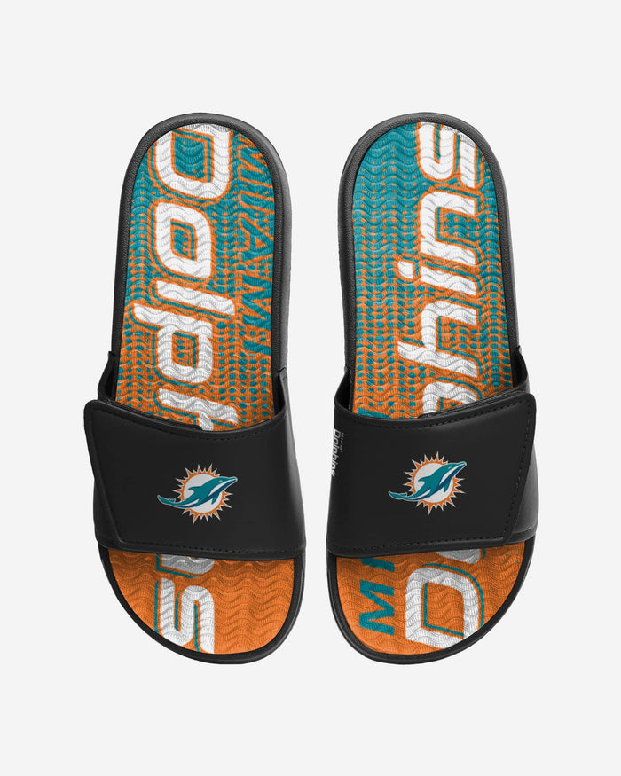 Miami Dolphins Gradient Wordmark Gel Slide FOCO S - FOCO.com