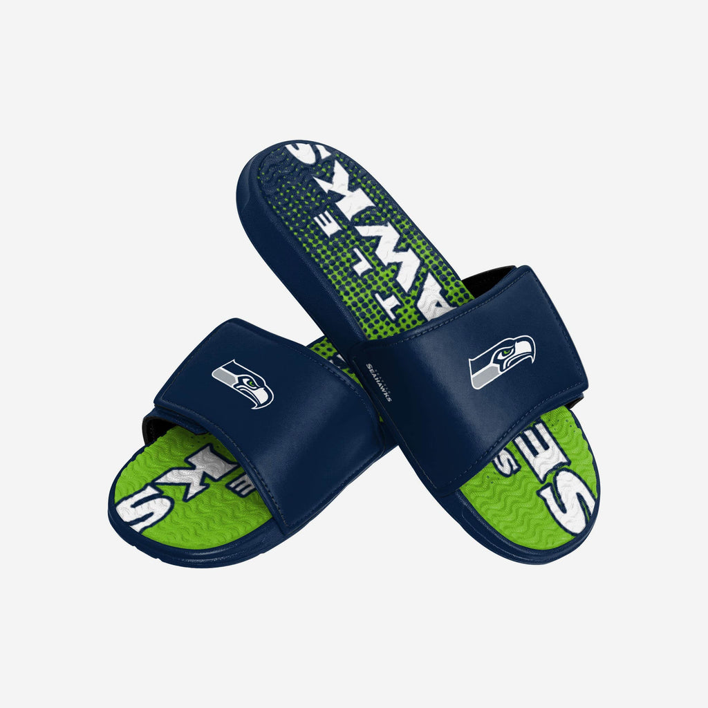 Seattle Seahawks Gradient Wordmark Gel Slide FOCO