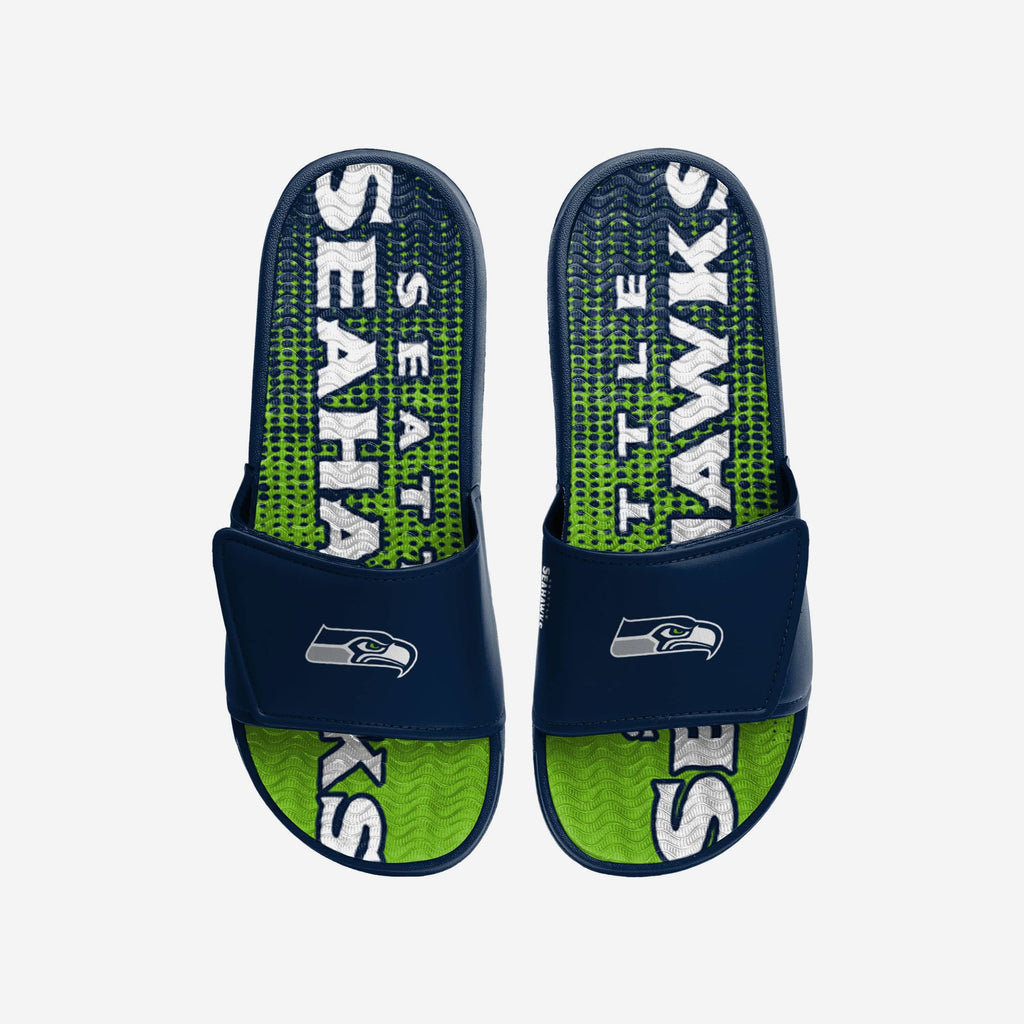 Seattle Seahawks Gradient Wordmark Gel Slide FOCO S - FOCO.com