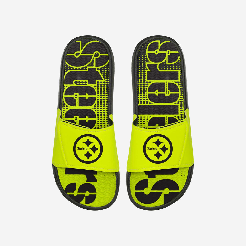 Pittsburgh Steelers Highlights Gel Slide FOCO S - FOCO.com