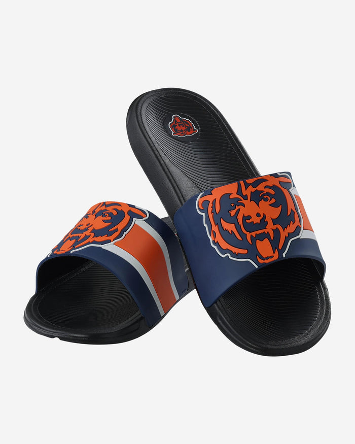 Chicago Bears Striped Big Logo Raised Slide FOCO - FOCO.com