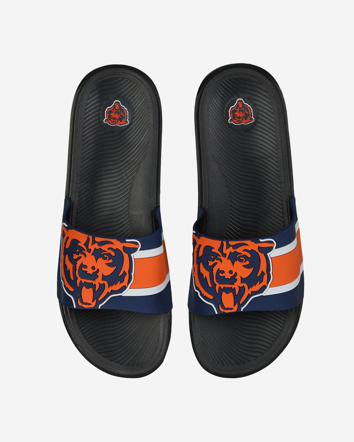 Chicago Bears Striped Big Logo Raised Slide FOCO S - FOCO.com