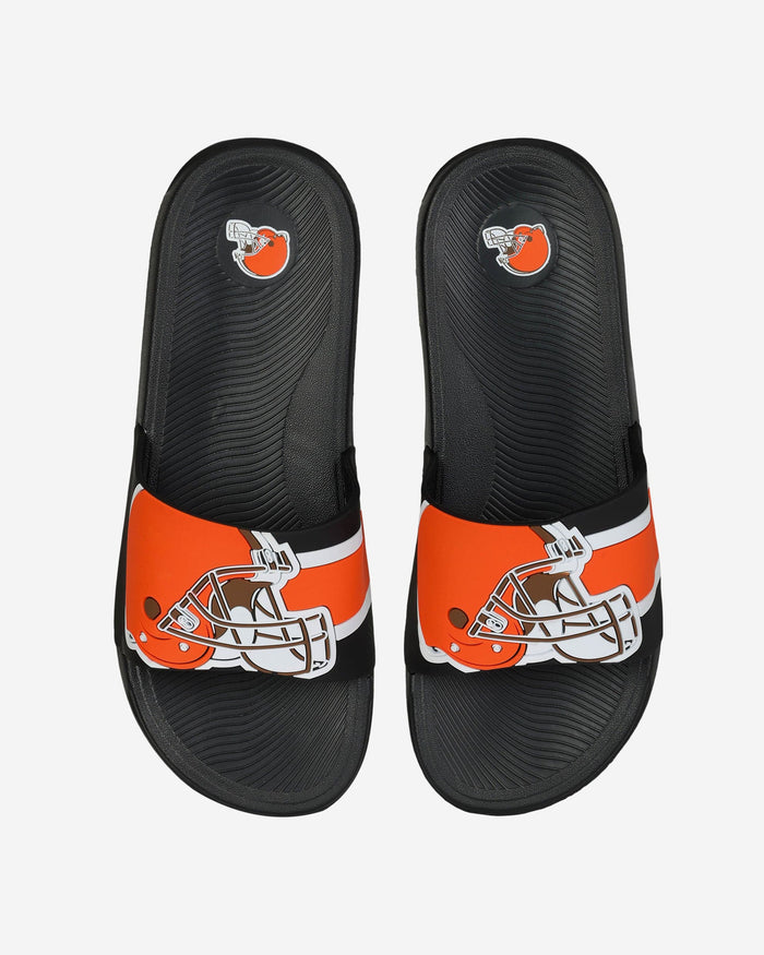 Cleveland Browns Striped Big Logo Raised Slide FOCO S - FOCO.com