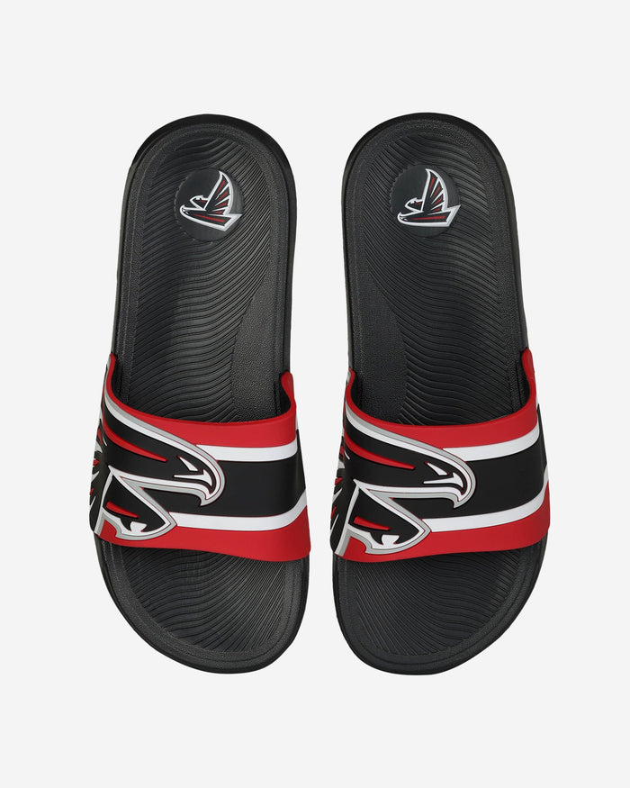 Atlanta Falcons Striped Big Logo Raised Slide FOCO S - FOCO.com