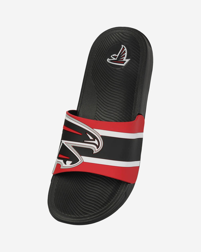 Atlanta Falcons Striped Big Logo Raised Slide FOCO - FOCO.com