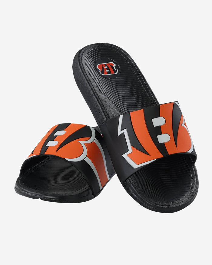 Cincinnati Bengals Striped Big Logo Raised Slide FOCO - FOCO.com