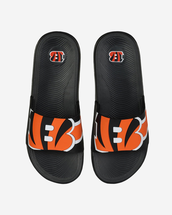 Cincinnati Bengals Striped Big Logo Raised Slide FOCO S - FOCO.com