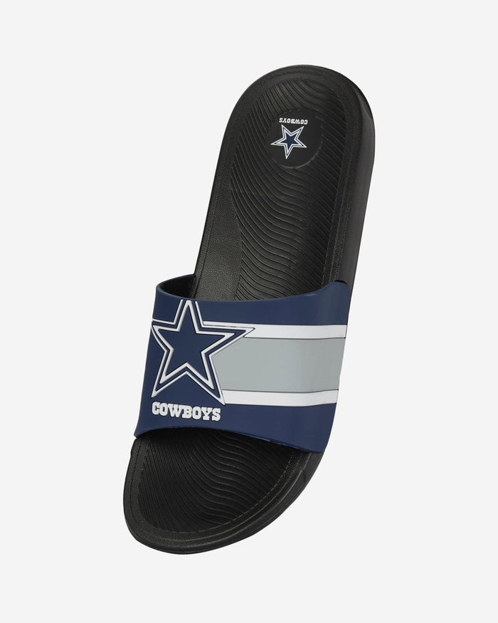 Dallas Cowboys Striped Big Logo Raised Slide FOCO - FOCO.com