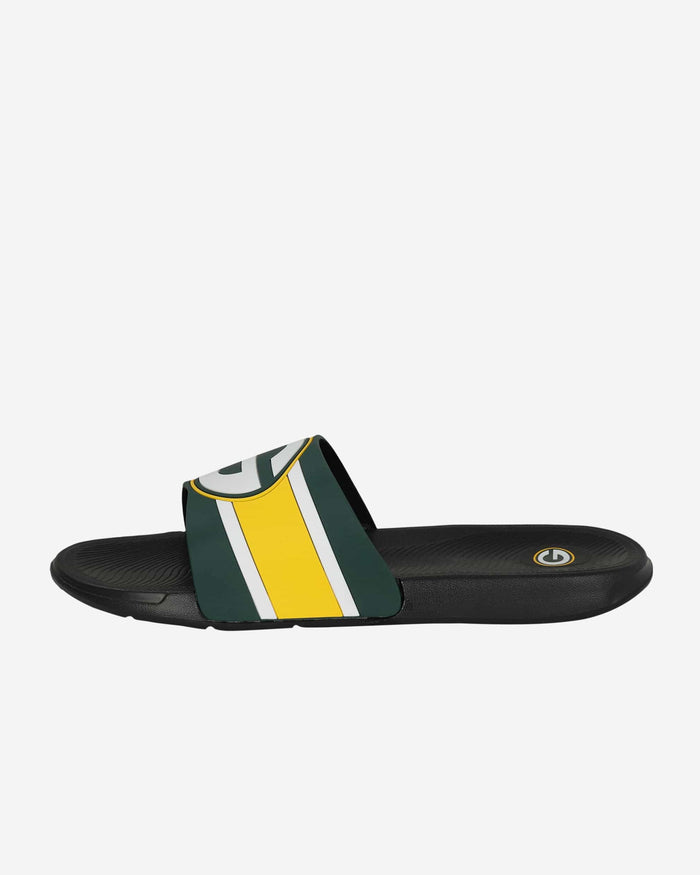 Green Bay Packers Striped Big Logo Raised Slide FOCO - FOCO.com