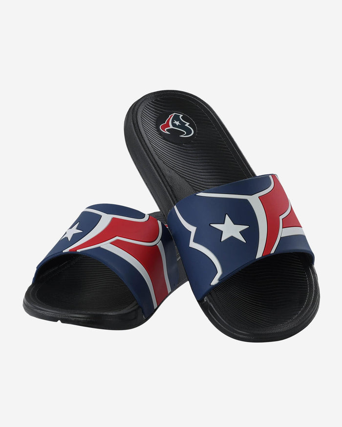 Houston Texans Striped Big Logo Raised Slide FOCO - FOCO.com