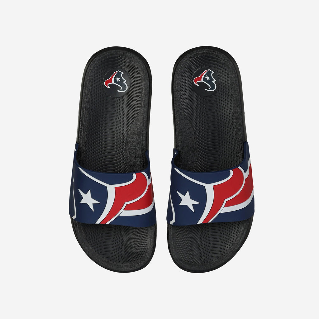 Houston Texans Striped Big Logo Raised Slide FOCO S - FOCO.com