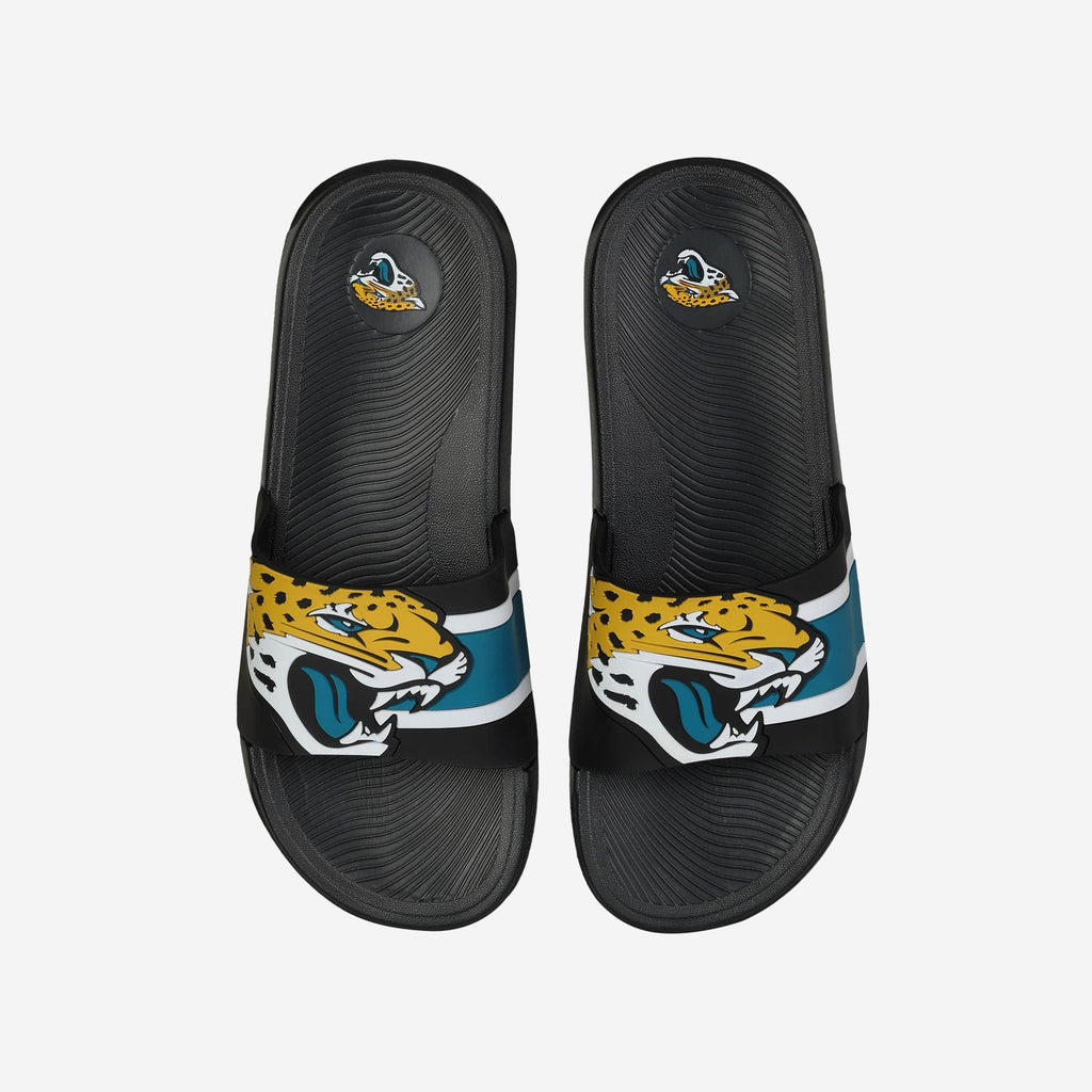 Jacksonville Jaguars Striped Big Logo Raised Slide FOCO S - FOCO.com