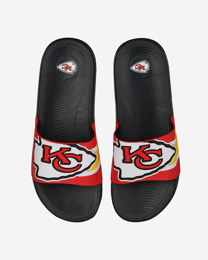 Kansas City Chiefs Striped Big Logo Raised Slide FOCO S - FOCO.com