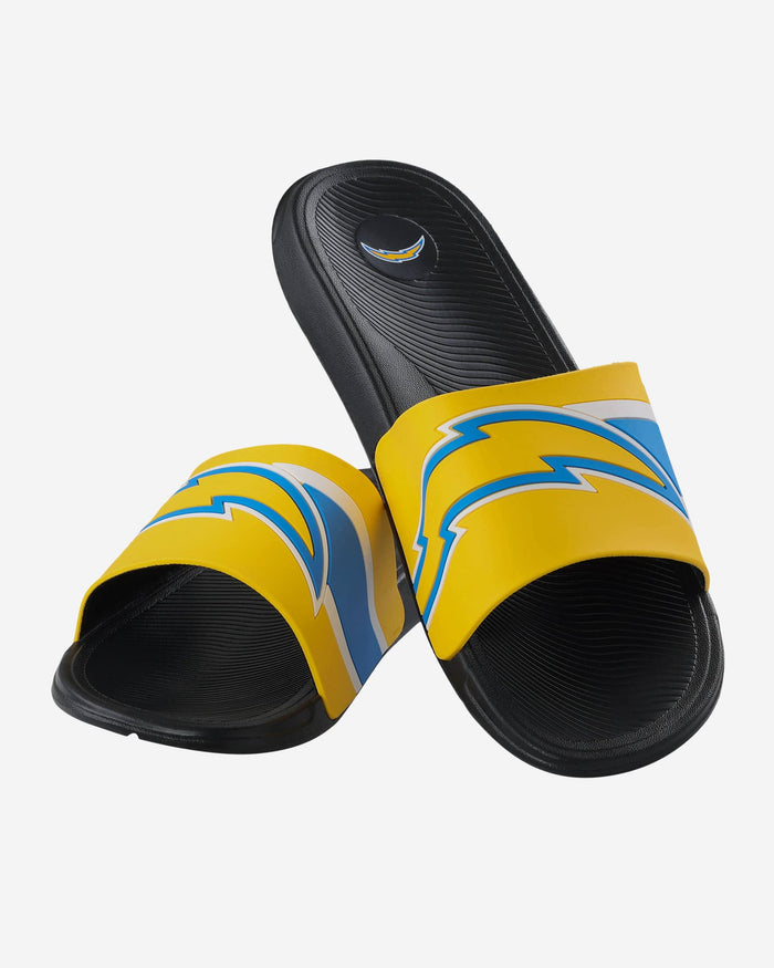 Los Angeles Chargers Striped Big Logo Raised Slide FOCO - FOCO.com