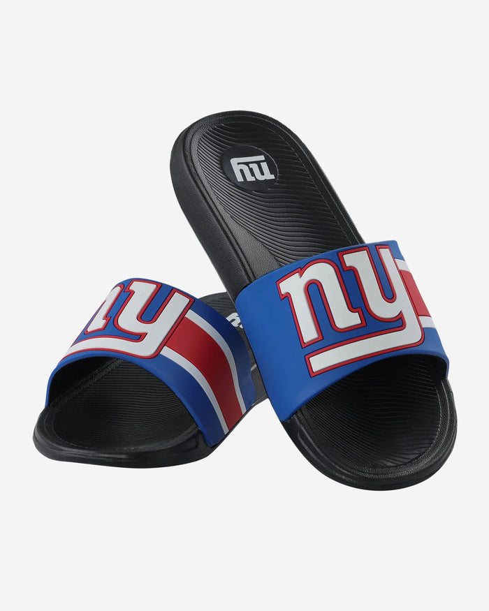 New York Giants Striped Big Logo Raised Slide FOCO - FOCO.com