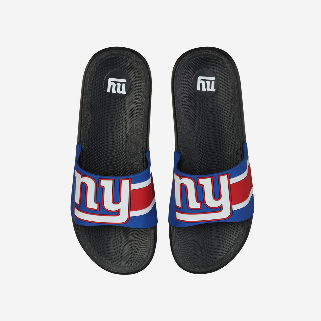 New York Giants Striped Big Logo Raised Slide FOCO S - FOCO.com