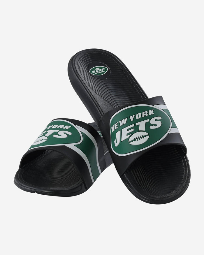 New York Jets Striped Big Logo Raised Slide FOCO - FOCO.com