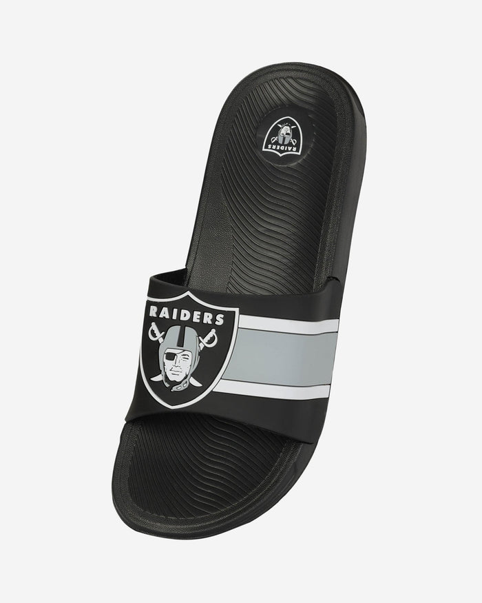 Las Vegas Raiders Striped Big Logo Raised Slide FOCO - FOCO.com