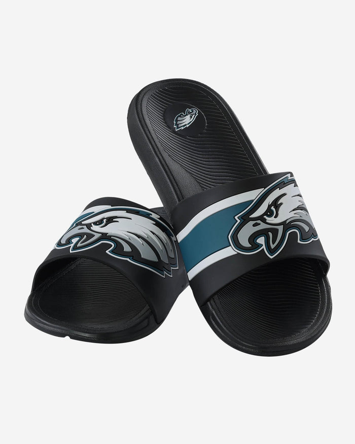 Philadelphia Eagles Striped Big Logo Raised Slide FOCO - FOCO.com