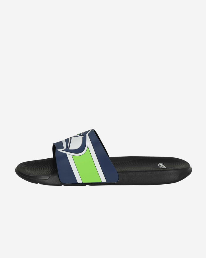 Seattle Seahawks Striped Big Logo Raised Slide FOCO - FOCO.com