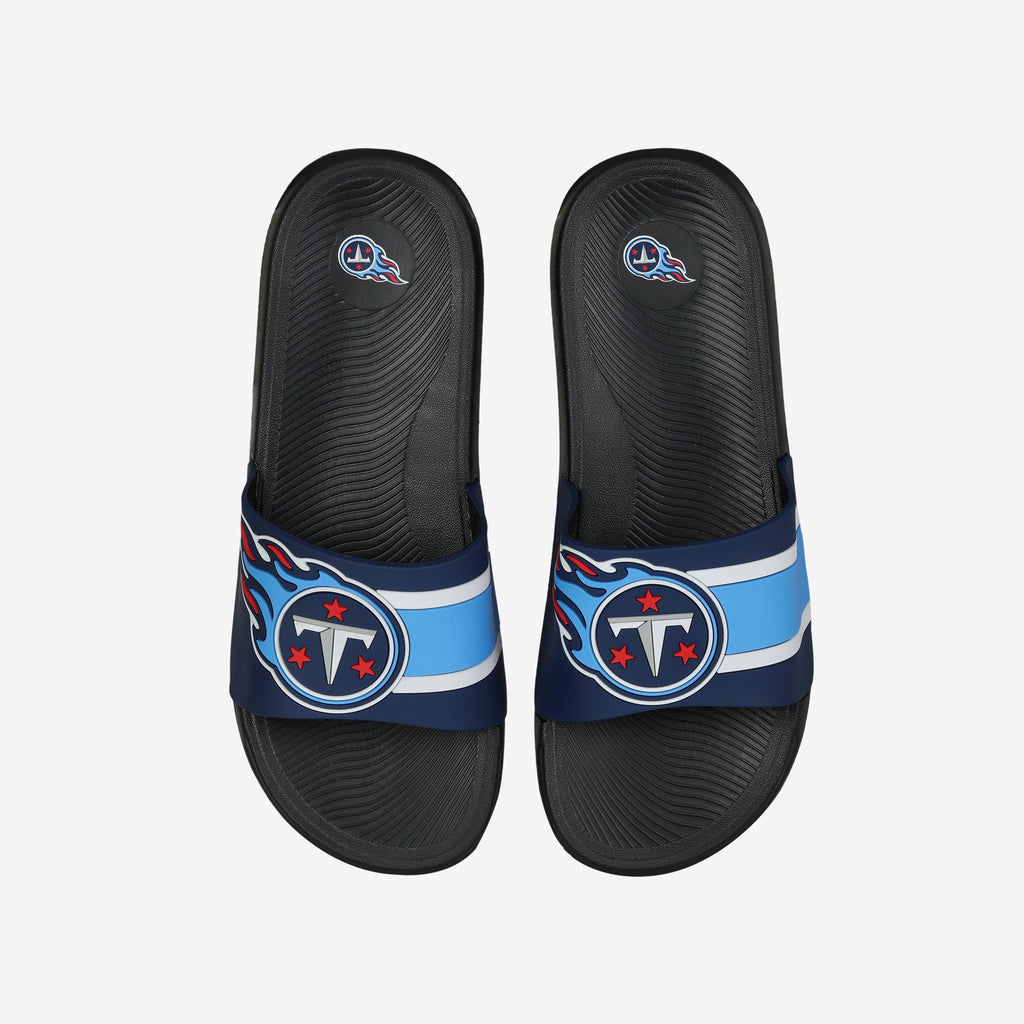 Tennessee Titans Striped Big Logo Raised Slide FOCO S - FOCO.com