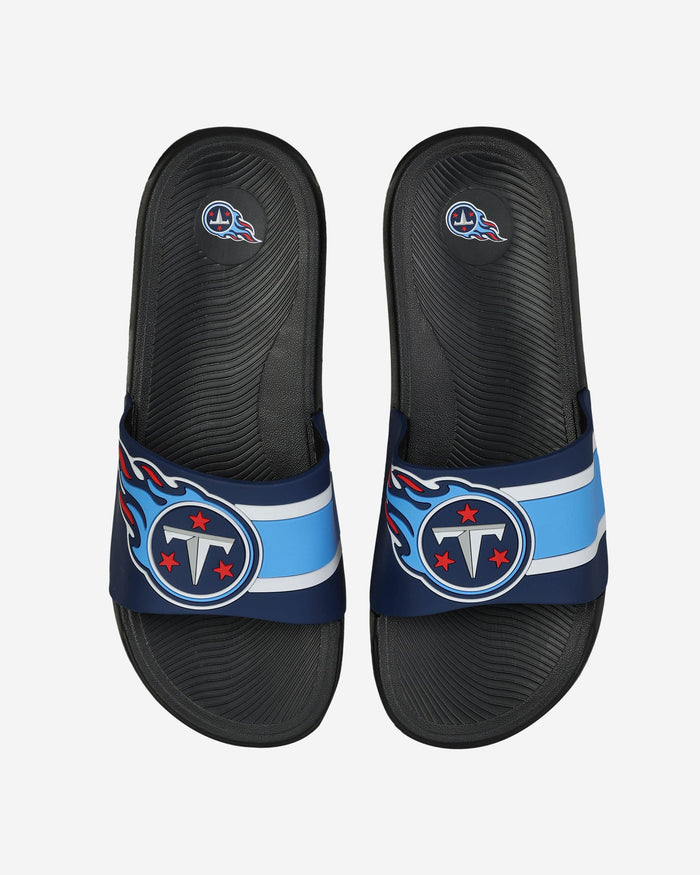 Tennessee Titans Striped Big Logo Raised Slide FOCO S - FOCO.com