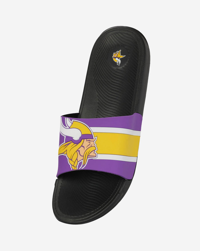 Minnesota Vikings Striped Big Logo Raised Slide FOCO - FOCO.com