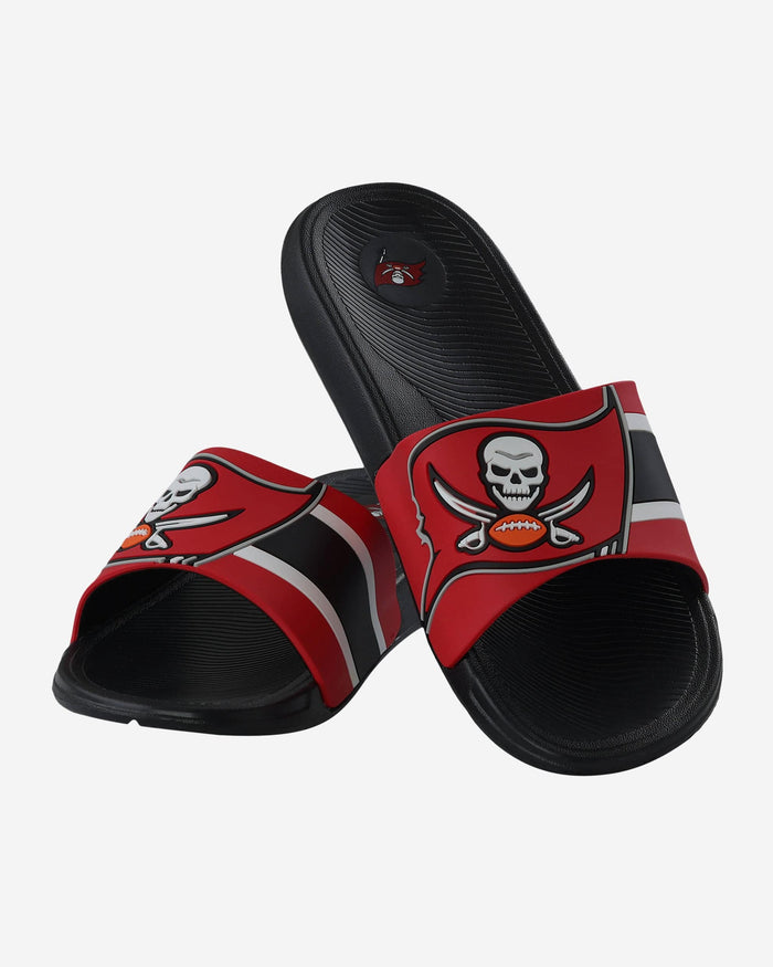 Tampa Bay Buccaneers Striped Big Logo Raised Slide FOCO - FOCO.com