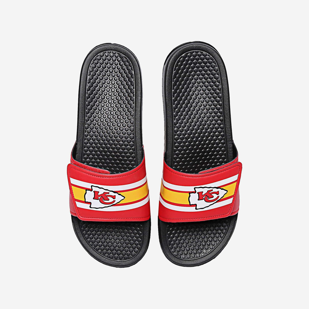 Kansas City Chiefs Stripe Legacy Sport Slide FOCO S - FOCO.com