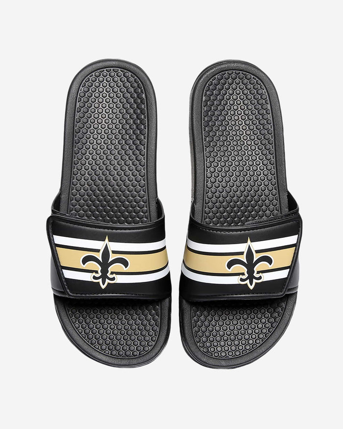 New Orleans Saints Stripe Legacy Sport Slide FOCO S - FOCO.com