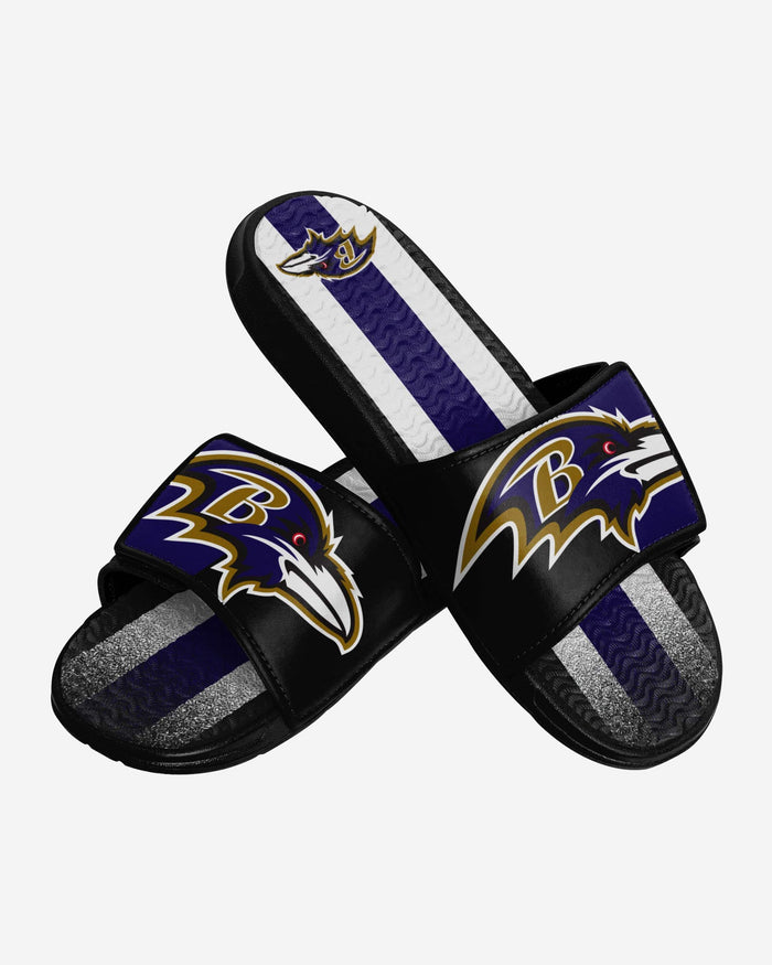 Baltimore Ravens Team Stripe Gel Slide FOCO - FOCO.com