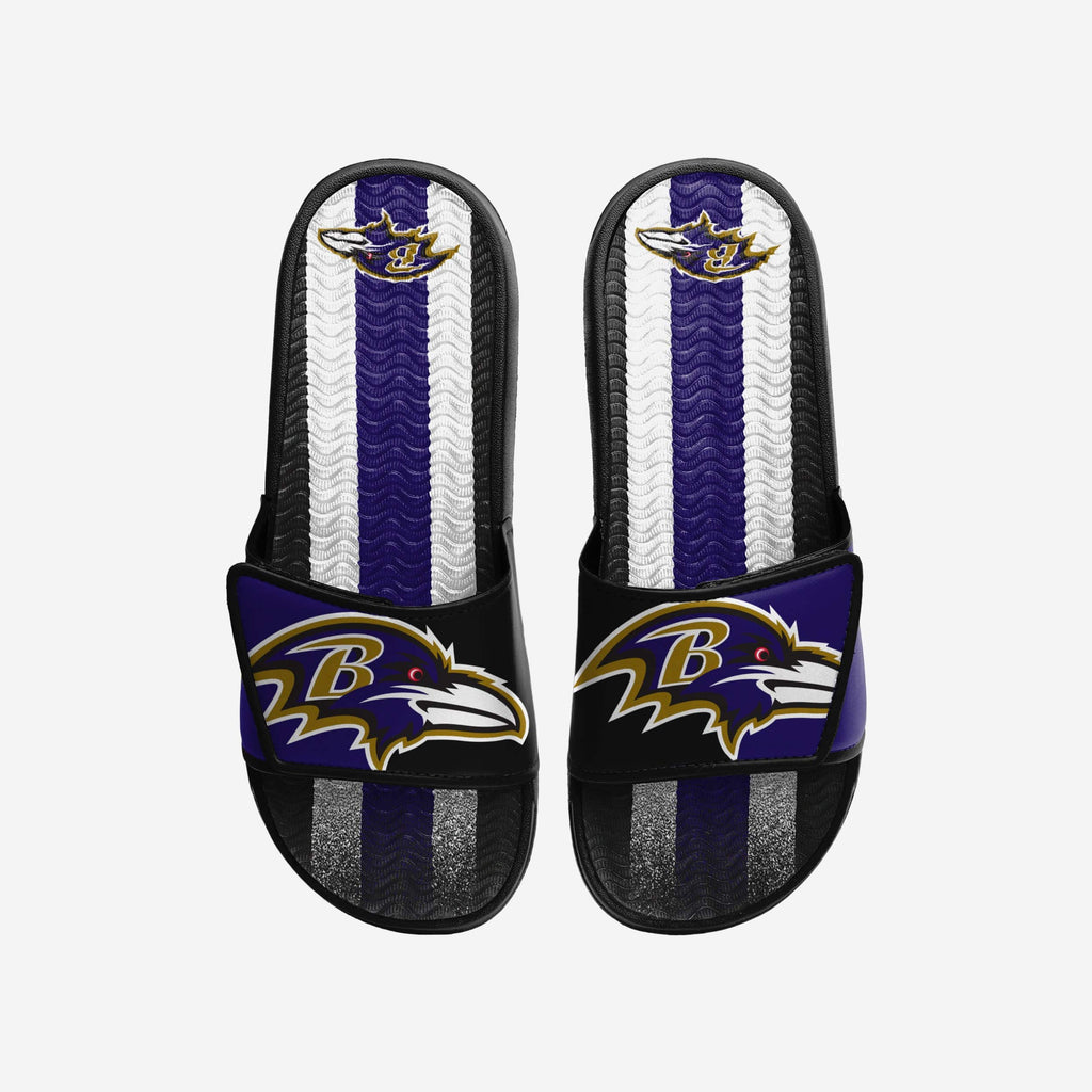 Baltimore Ravens Team Stripe Gel Slide FOCO S - FOCO.com