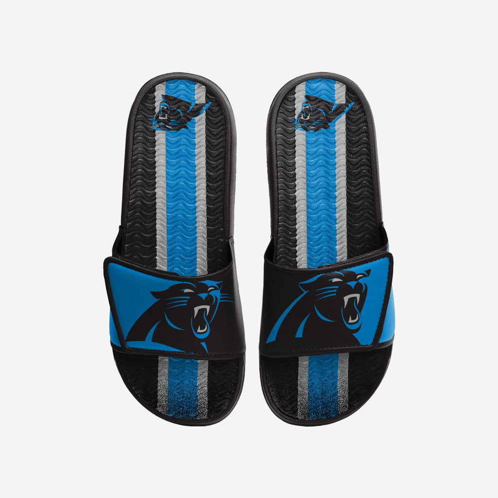 Carolina Panthers Team Stripe Gel Slide FOCO S - FOCO.com