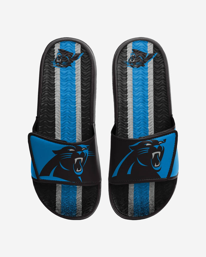 Carolina Panthers Team Stripe Gel Slide FOCO S - FOCO.com