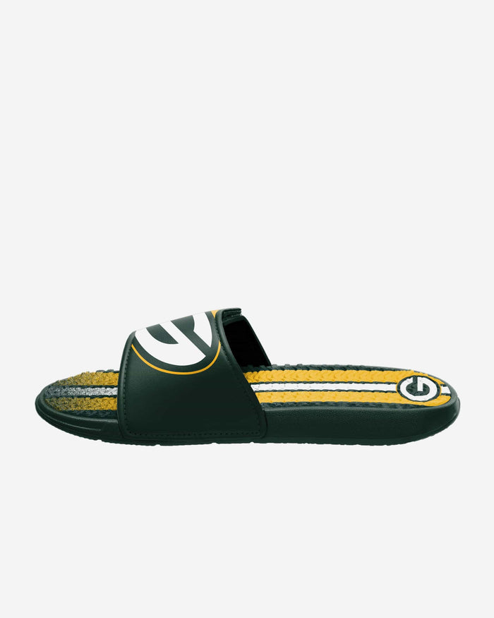 Green Bay Packers Team Stripe Gel Slide FOCO - FOCO.com